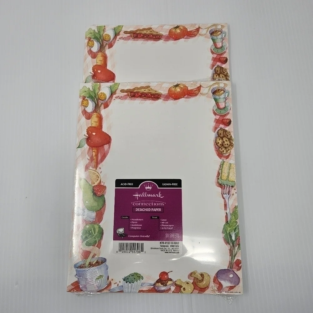 Hallmark Computer Paper 100 Sheets Food Themed Picnic Party Menu Invitations New